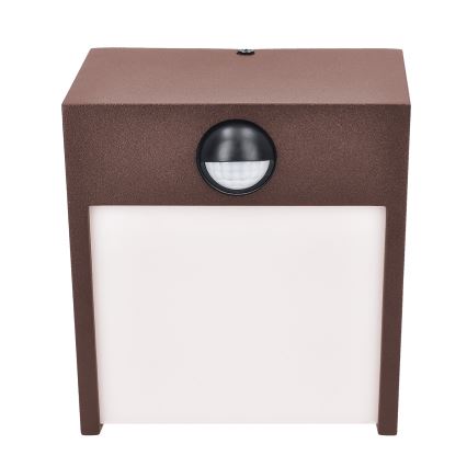 Brilagi - LED udendørs vægarmatur med sensor TERNI LED/12W/230V brun IP44