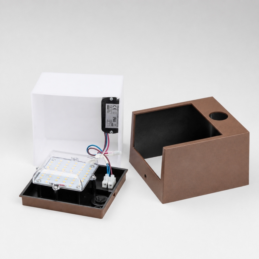 BRILAGI - LED udendørs vægarmatur med sensor TERNI LED/12W/230V brun IP44