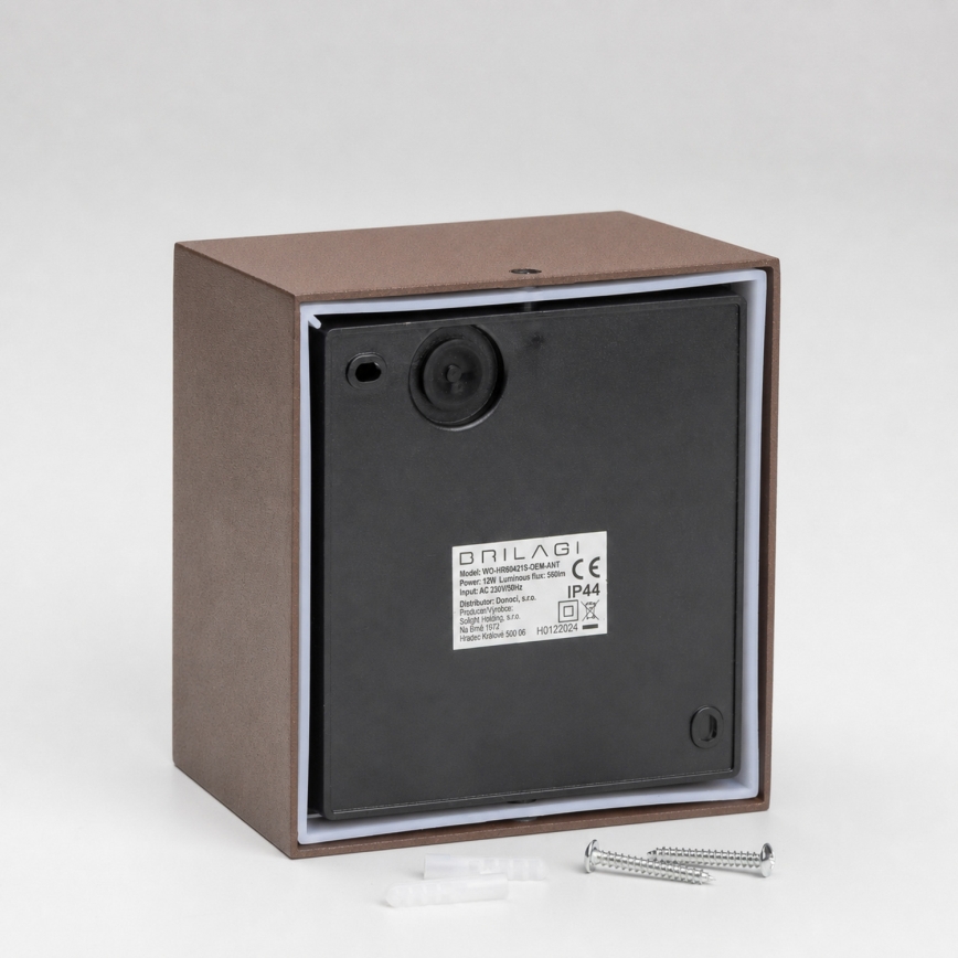 BRILAGI - LED udendørs vægarmatur med sensor TERNI LED/12W/230V brun IP44