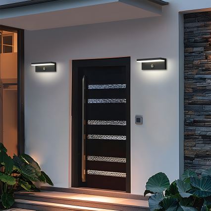Brilagi - LED udendørs vægarmatur med sensor TESSI LED/10W/230V sort IP54