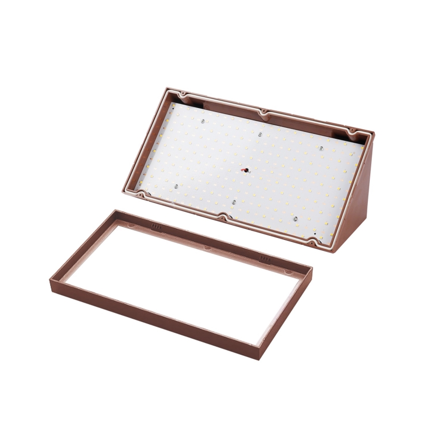Brilagi - TRIANGLE LED udendørs vægarmatur med sensor, 20W/230V, brun, IP65