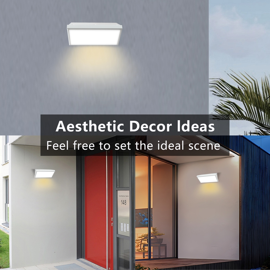 Brilagi - LED udendørs væglampe med sensor TRIANGLE LED/20W/230V hvid IP65