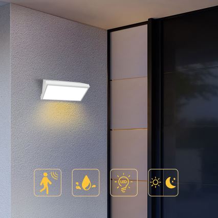 Brilagi - LED udendørs væglampe med sensor TRIANGLE LED/20W/230V hvid IP65