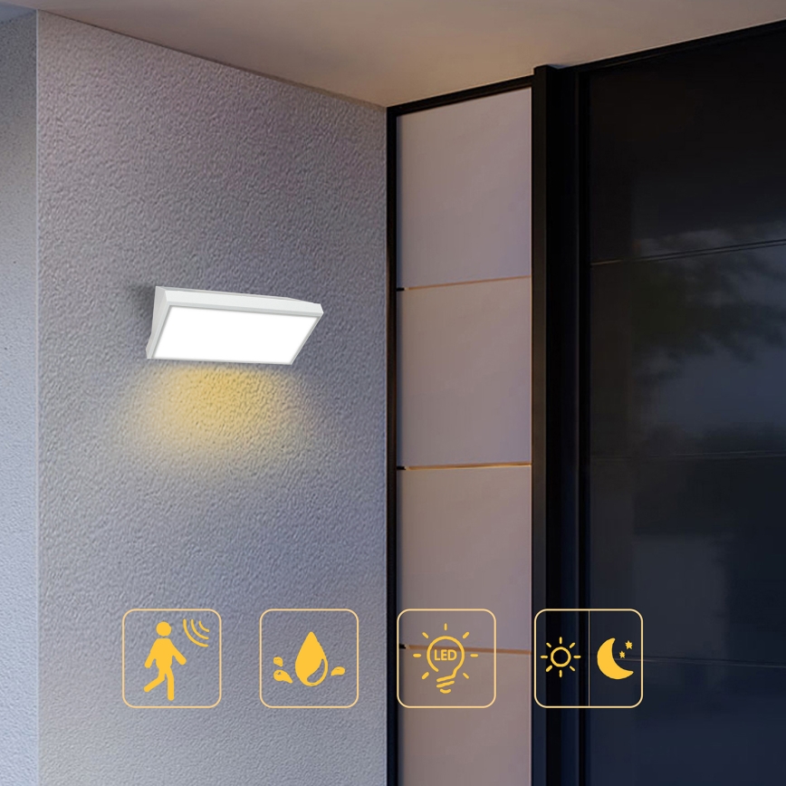 Brilagi - LED udendørs væglampe med sensor TRIANGLE LED/20W/230V hvid IP65