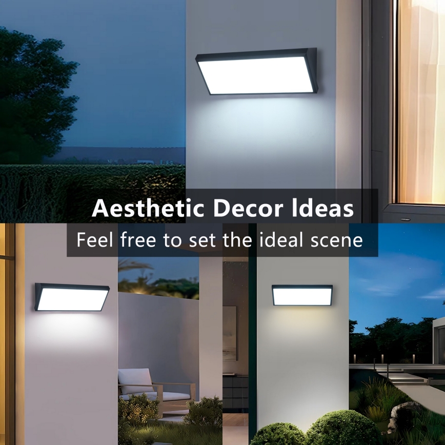 Brilagi - LED udendørs væglampe med sensor TRIANGLE LED/42W/230V 45 cm sort IP65