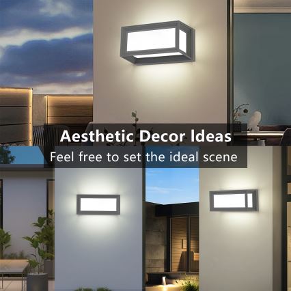 Brilagi - LED udendørs væglampe PARKER LED/12W/230V 3000/4500/6000K grå IP44