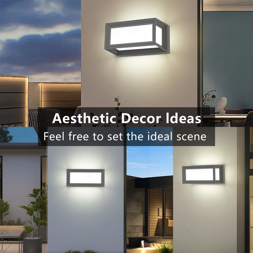 Brilagi - LED udendørs væglampe PARKER LED/12W/230V 3000/4500/6000K grå IP44