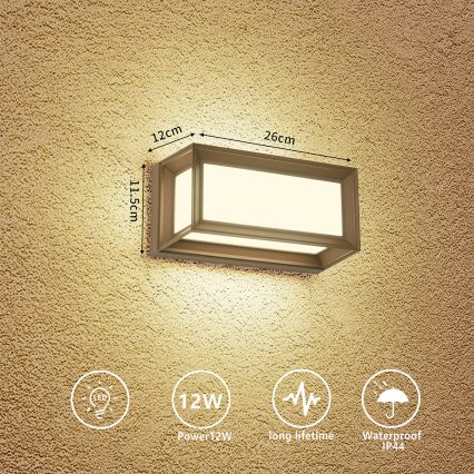 Brilagi - LED udendørs væglampe PARKER LED/12W/230V brun IP44