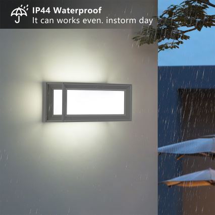 Brilagi - LED udendørs væglampe PARKER LED/12W/230V grå IP44