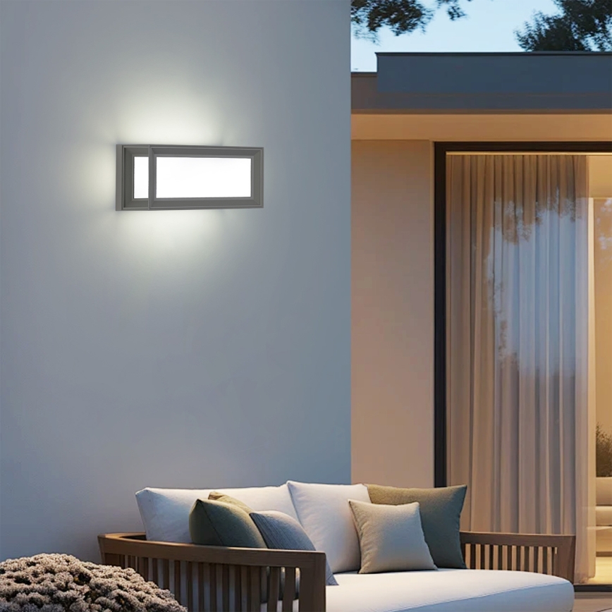 Brilagi - LED udendørs væglampe PARKER LED/12W/230V grå IP44