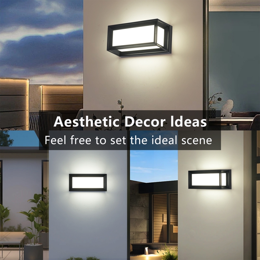 Brilagi - LED udendørs væglampe PARKER LED/12W/230V sort IP44