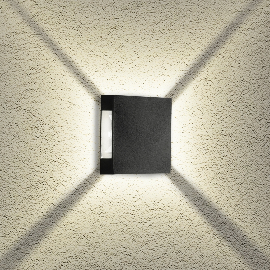 Brilagi - LED Udendørs væglampe QUADRAY LED/4W/230V sort IP65