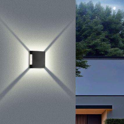 Brilagi - LED Udendørs væglampe QUADRAY LED/4W/230V sort IP65