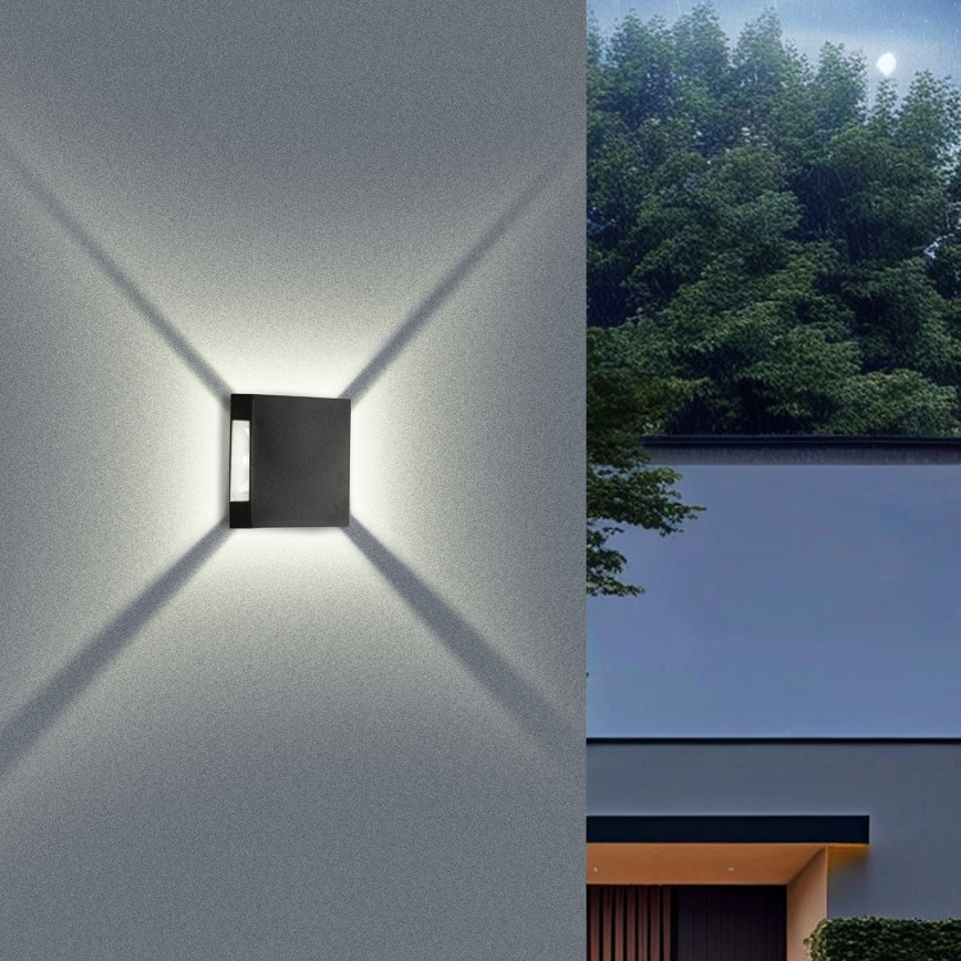 Brilagi - LED Udendørs væglampe QUADRAY LED/4W/230V sort IP65