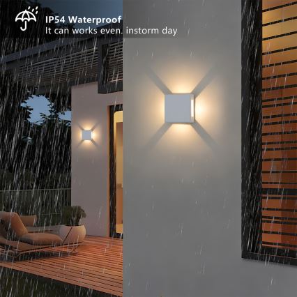 Brilagi - LED udendørs væglampe QUADRAY LED/6W/230V hvid IP54