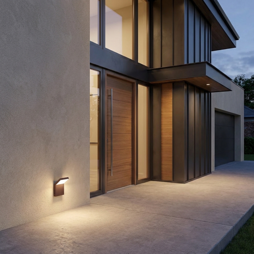 Brilagi - LED udendørs væglampe RIANO LED/8W/230V brun IP65