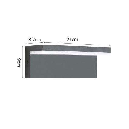 Brilagi - LED udendørs væglampe TESSI LED/10W/230V antracit IP54