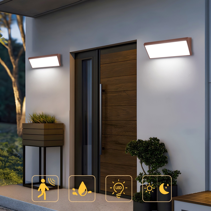Brilagi - TRIANGLE LED udendørs væglampe, 42 W, 230 V, 3000/4000/6500 K, 45 cm, brun, IP65