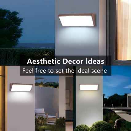 Brilagi - TRIANGLE LED udendørs væglampe, 42 W, 230 V, 3000/4000/6500 K, 45 cm, brun, IP65