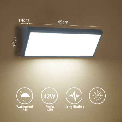 Brilagi - LED udendørs væglampe TRIANGLE LED/42W/230V antracit IP65