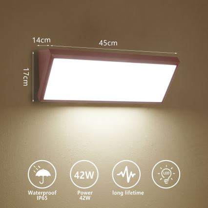 Brilagi - LED udendørs væglampe TRIANGLE LED/42W/230V brun IP65