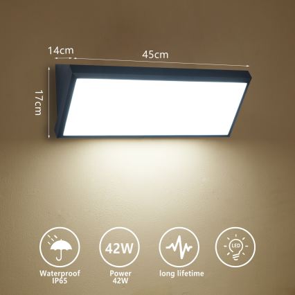 Brilagi - LED udendørs væglampe TRIANGLE LED/42W/230V 45 cm sort IP65