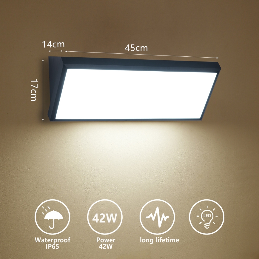Brilagi - LED udendørs væglampe TRIANGLE LED/42W/230V 45 cm sort IP65