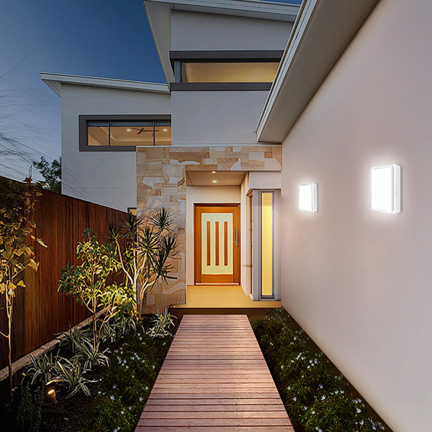 Brilagi - LED udendørsarmatur med sensor BENE LED/24W/230V 26x26 cm hvid IP54