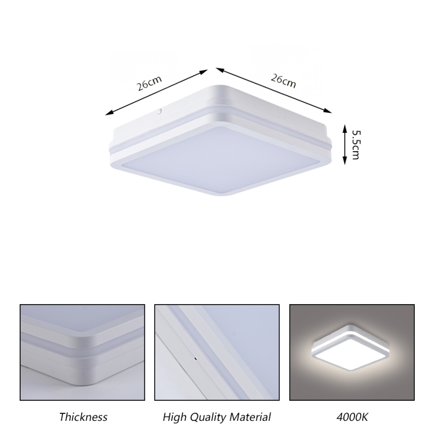 Brilagi - LED udendørsarmatur med sensor BENE LED/24W/230V 26x26 cm hvid IP54
