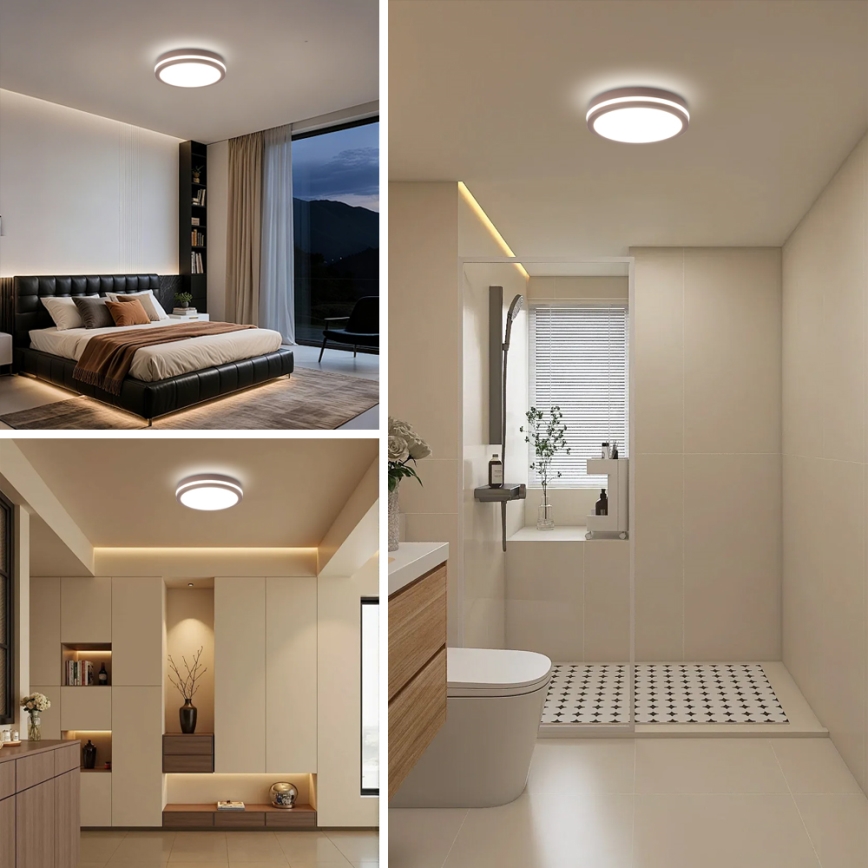 Brilagi - LED udendørs lampe med sensor BENE LED/24W/230V Ø 26 cm brun IP54