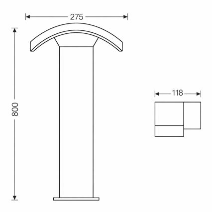 Brilagi - LED udendørslampe ARCELO LED/9W/230V 80 cm IP54