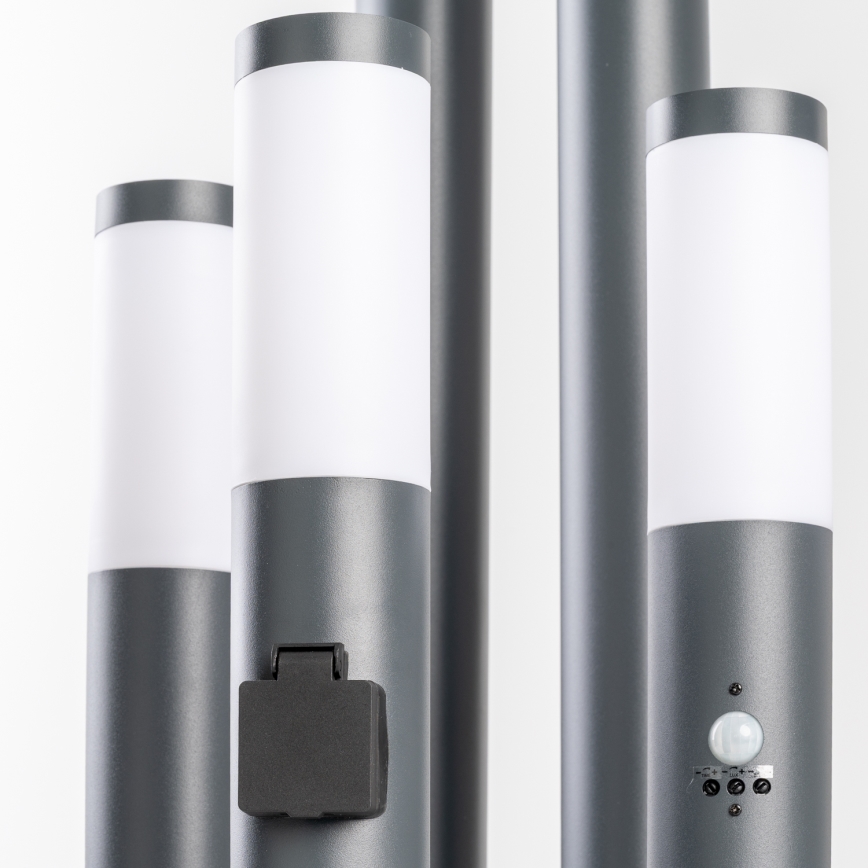 BRILAGI - LED Udendørslampe ELIA 1xE27/7W/230V 4000K IP44 100 cm antracit