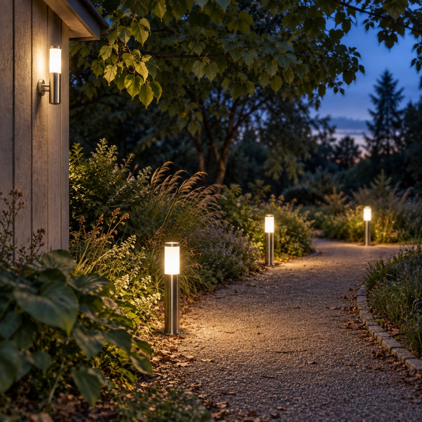 BRILAGI - LED udendørslampe ELIA 1xE27/7W/230V 4000K IP44 50 cm mat krom