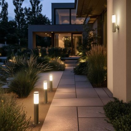 BRILAGI - LED udendørslampe ELIA 1xE27/7W/230V 4000K IP44 50 cm mat krom
