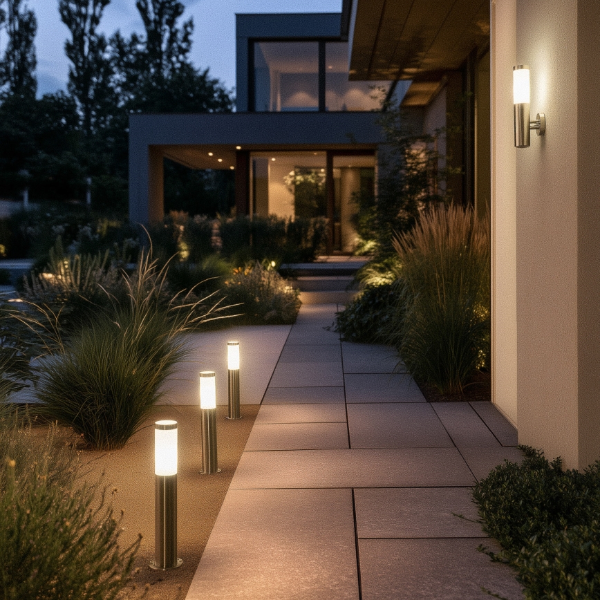 BRILAGI - LED udendørslampe ELIA 1xE27/7W/230V 4000K IP44 50 cm mat krom