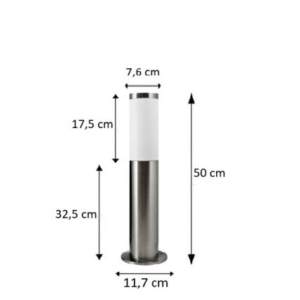 BRILAGI - LED udendørslampe ELIA 1xE27/7W/230V 4000K IP44 50 cm mat krom