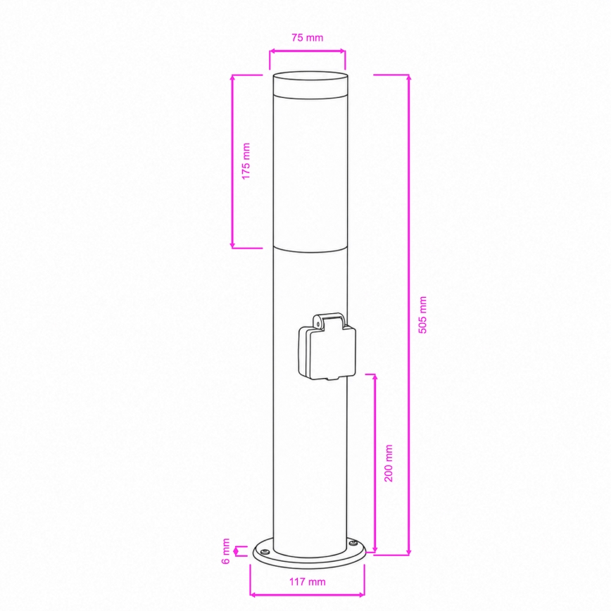 BRILAGI - LED udendørs lampe med stikkontakt ELIA 1xE27/7W/230V 4000K IP44 50 cm antracit