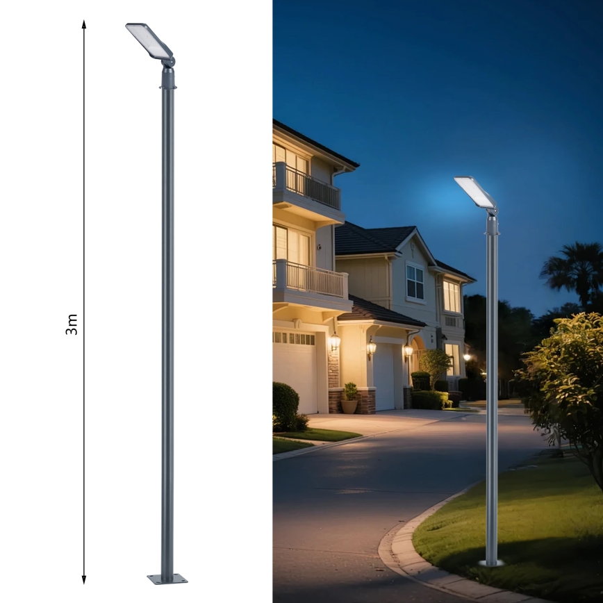 Brilagi - LED udendørs gadelampe med 3 m stolpe og leddelt arm URBANLIGHT LED/50W/230V antracit IP65