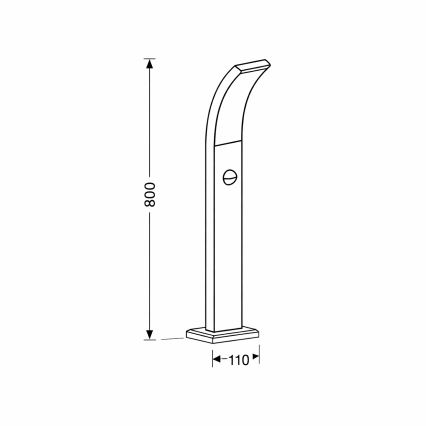 Brilagi - LED udendørslampe med sensor ARCELO LED/9W/230V 50 cm IP44