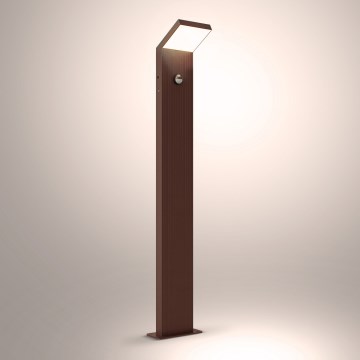 Brilagi - LED udendørslampe med sensor RIANO LED/8W/230V brun IP65 80 cm