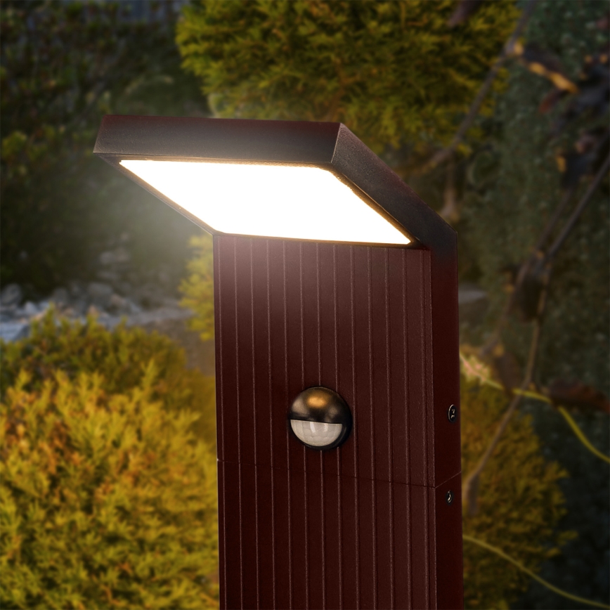 Brilagi - LED udendørslampe med sensor RIANO LED/8W/230V brun IP65 80 cm