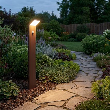 Brilagi - LED udendørslampe med sensor RIANO LED/8W/230V brun IP65 80 cm