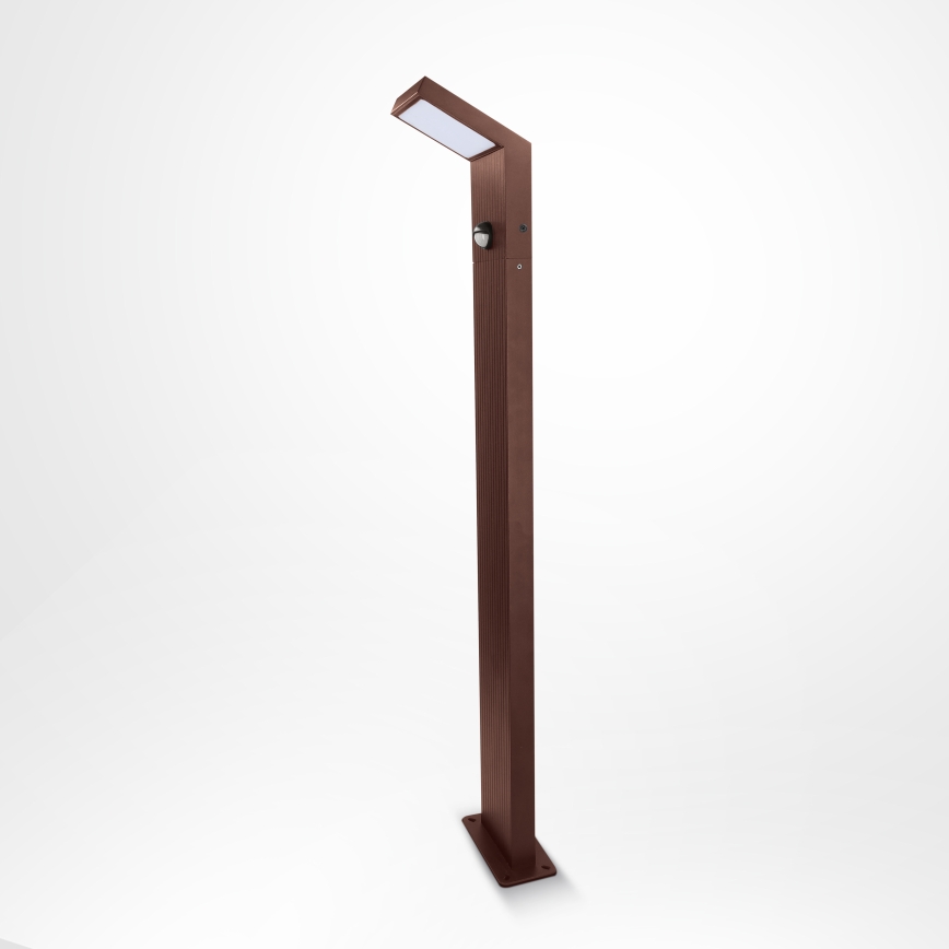 Brilagi - LED udendørslampe med sensor RIANO LED/8W/230V brun IP65 80 cm