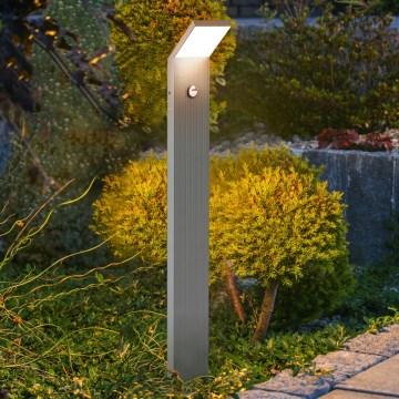 Brilagi - LED-udendørslampe med sensor RIANO LED/8W/230V sølvfarvet IP65
