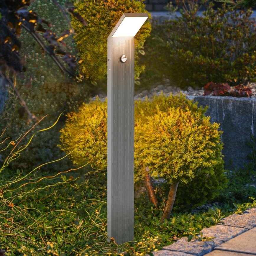 Brilagi - LED-udendørslampe med sensor RIANO LED/8W/230V sølvfarvet IP65