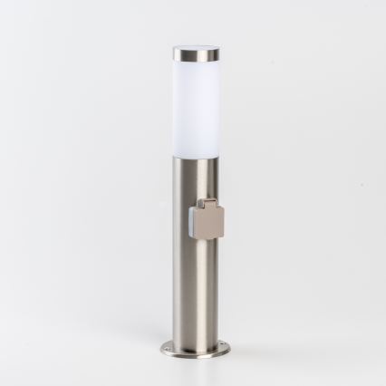 BRILAGI - LED udendørslampe med stikkontakt ELIA 1xE27/7W/230V 4000K IP44 50 cm mat krom