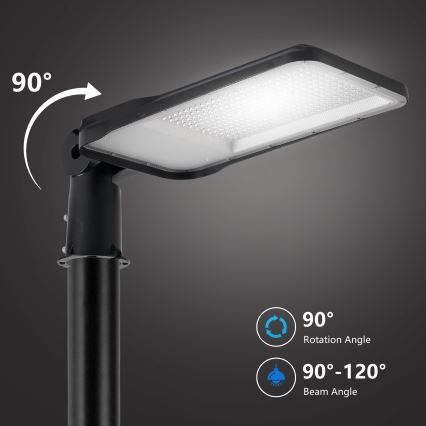 Brilagi - LED udendørs gadelampe med søjle og leddelt arm 3 m URBANLIGHT LED/200W/230V sort IP65