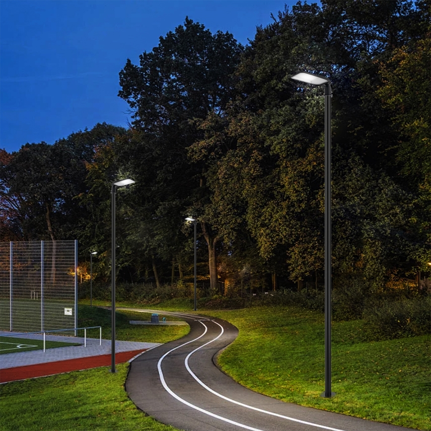 Brilagi - LED udendørs gadelampe med 4 m mast og leddelt arm URBANLIGHT LED/100W/230V sort IP65