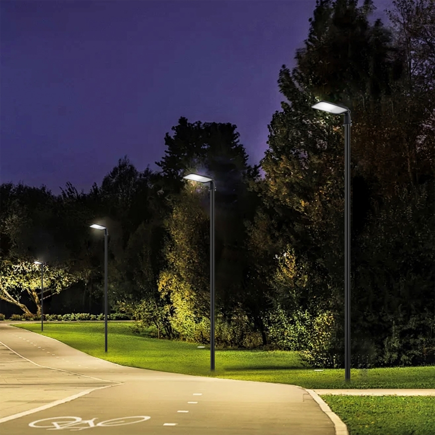 Brilagi - LED udendørs gadelampe med 4 m mast og leddelt arm URBANLIGHT LED/100W/230V sort IP65
