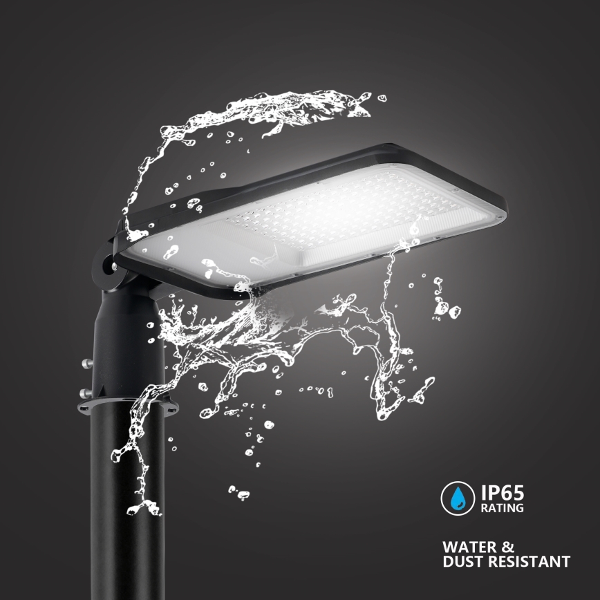 Brilagi - LED udendørs gadelampe med 4 m mast og leddelt arm URBANLIGHT LED/100W/230V sort IP65